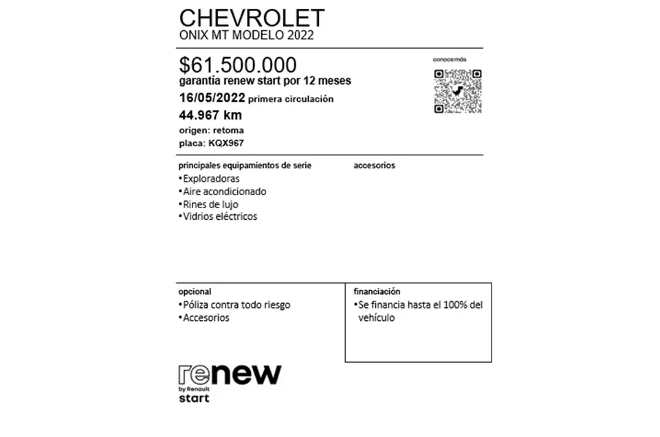 CHEVROLET-ONIX RS 4X2 15